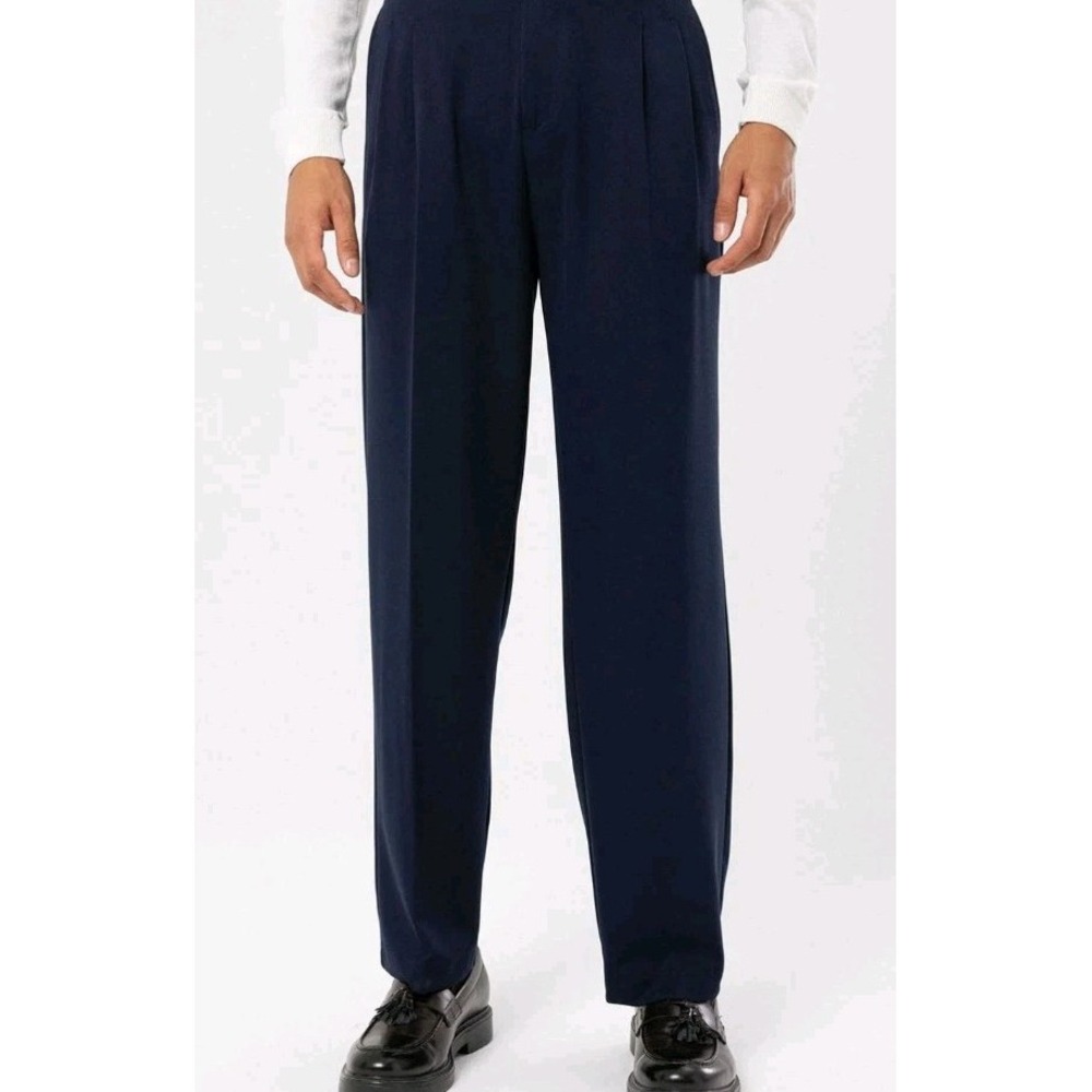 New retro Hickey Freeman Pleated Dress Thick Corduroy Pants Size 36x36 Navy‎ - Picture 10 of 10